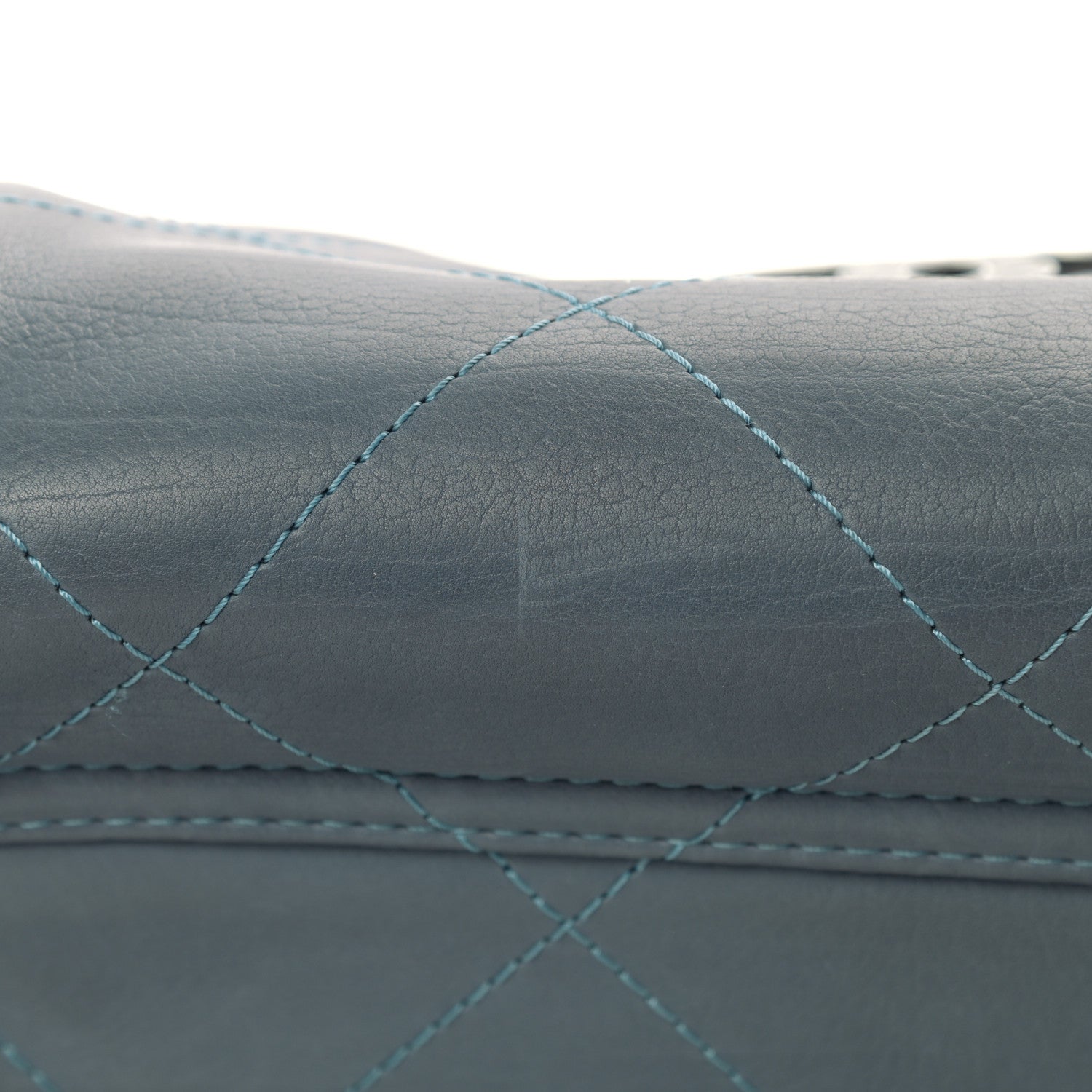 Chanel Washed Calfskin Quilted Hamptons Flap Bag Blue 12 of 13
