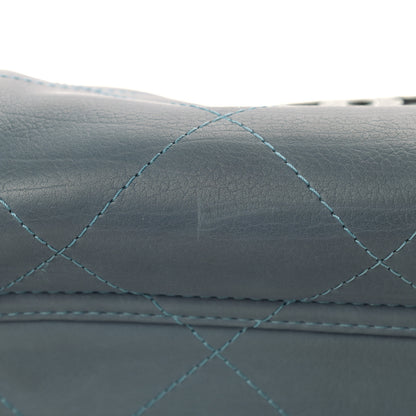 Chanel Washed Calfskin Quilted Hamptons Flap Bag Blue 12 of 13