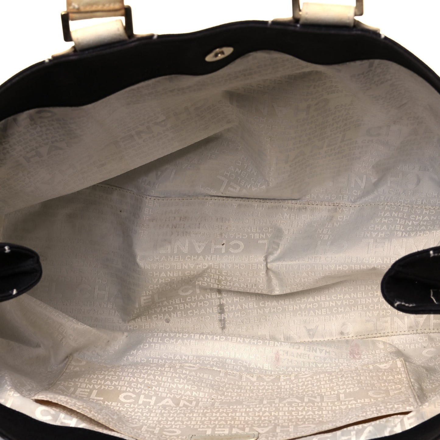 Canvas Square Stitched CC Tote Black