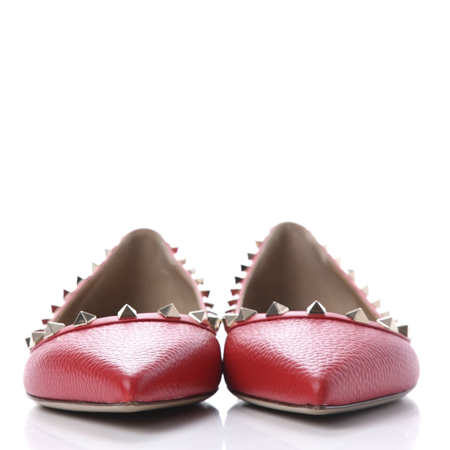 Valentino Garavani Pebbled Calfskin Rockstud Ballerina Flats 40 Rock Pink 2 of 12