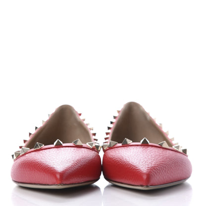 Valentino Garavani Pebbled Calfskin Rockstud Ballerina Flats 40 Rock Pink 2 of 12