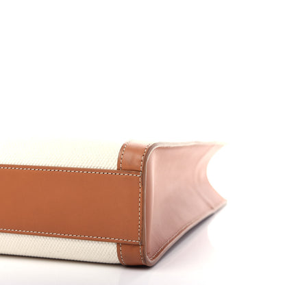 Celine Canvas Calfskin Small Vertical Cabas Natural Tan 9 of 10