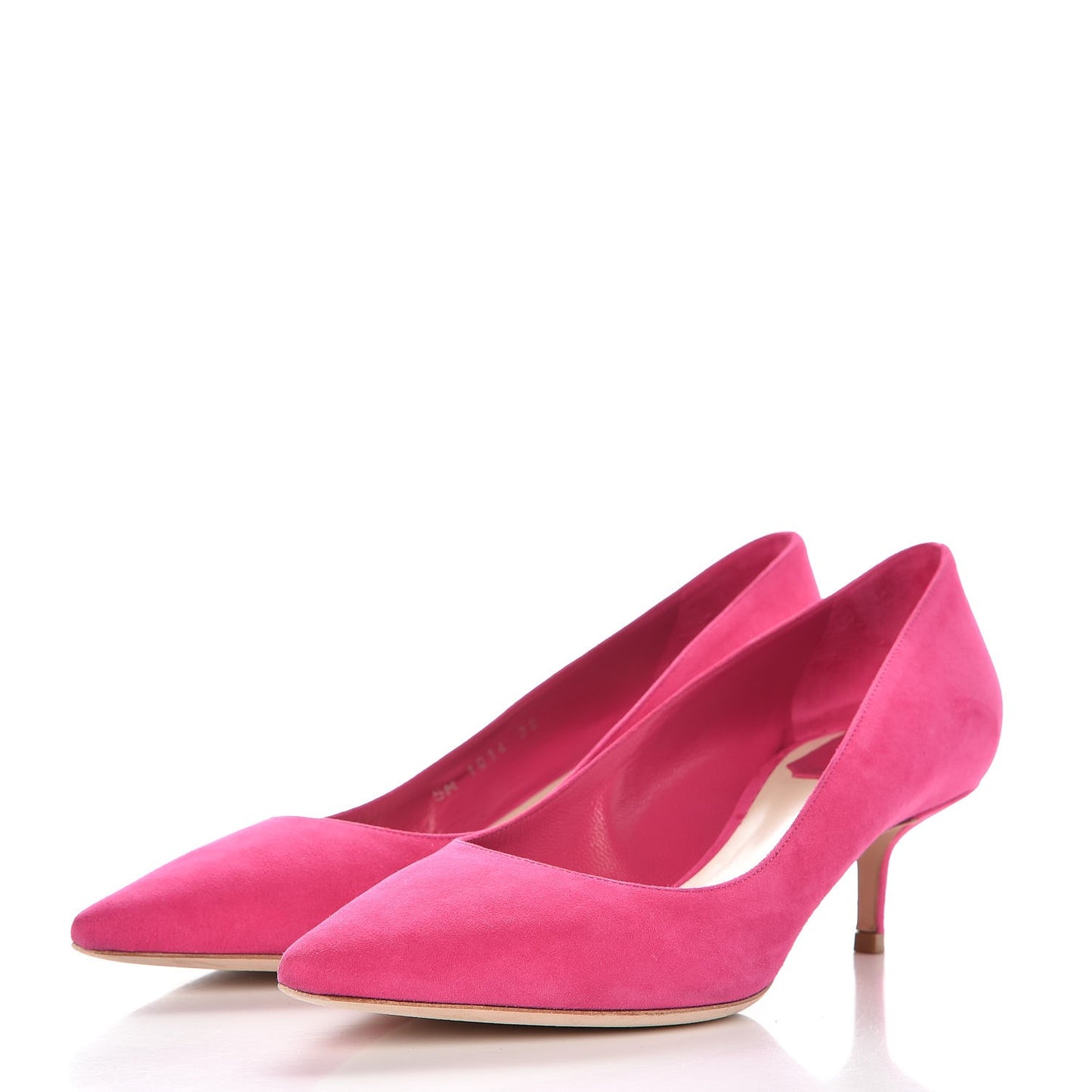 Suede Cherie Pointy Toe 50mm Pumps 38 Fuchsia