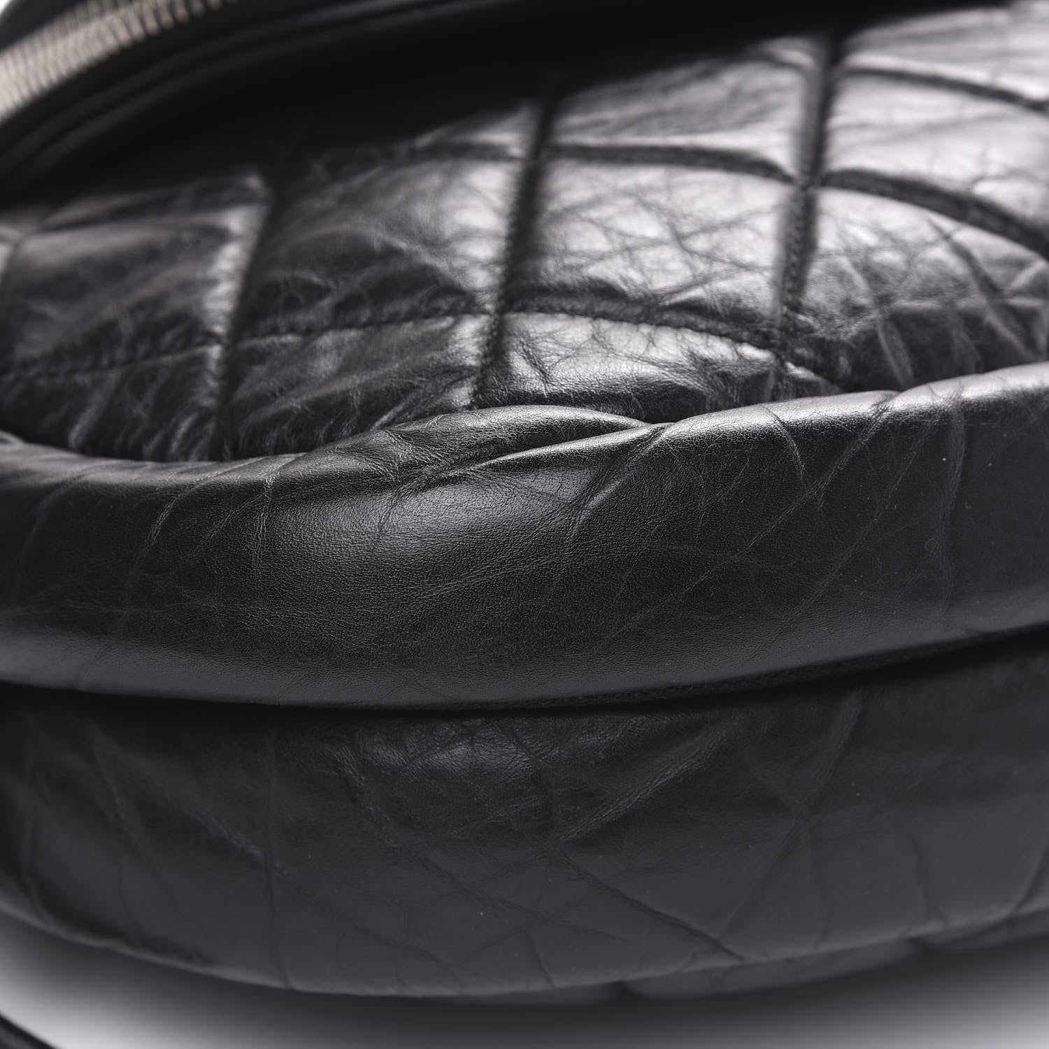 Chanel Aged Calfskin Quilted Expandable Messenger Black 8 of 9