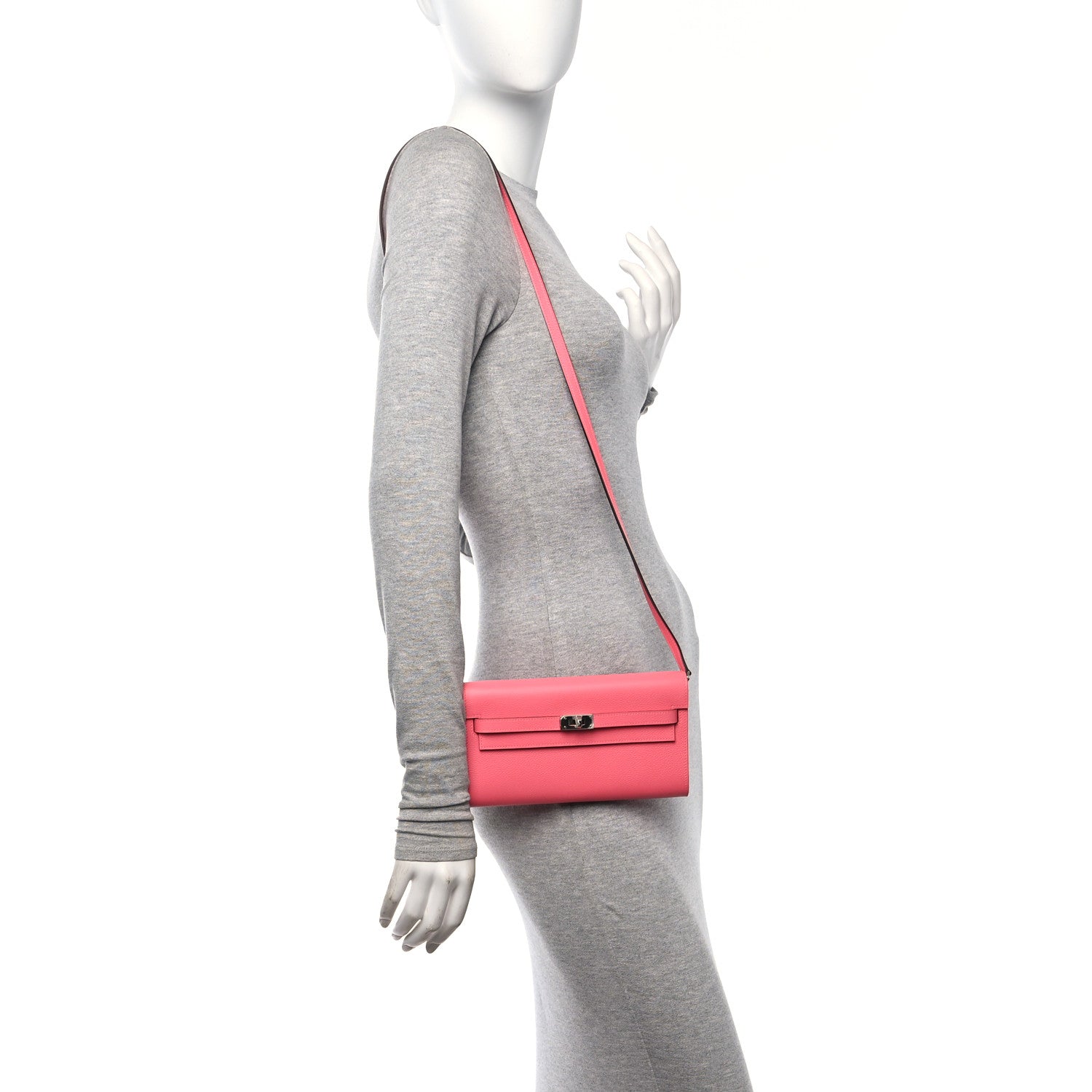 Hermes Evercolor Kelly To Go Wallet Rose Azalee 2 of 10