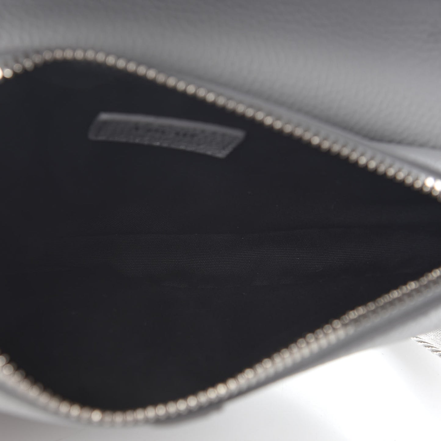 Grained Calfskin Mens Mini Saddle Bag Gray