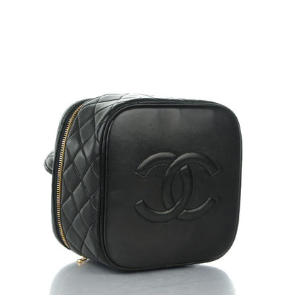 Chanel Lambskin Quilted Vanity Cosmetic Bag Black 4 of 7