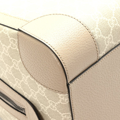 Gucci GG Supreme Monogram Textured Dollar Calfskin Web Small Savoy Duffle Bag Beige Mystic White Oatmeal 10 of 10