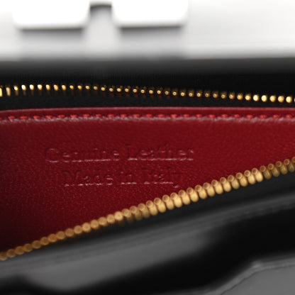 Off-White Calfskin Jitney Logo Flap Wallet On Chain Black 8 of 9