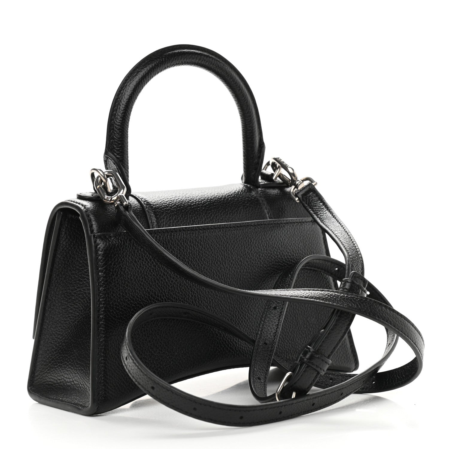Balenciaga Grained Calfskin Hourglass Top Handle Bag XS Black 3 of 11