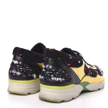 Chanel Tweed Lambskin Runway Sneakers 40 Black Multicolor 4 of 7