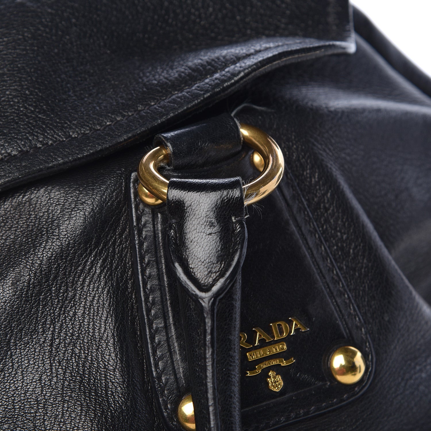 Prada Cervo Shine Shoulder Bag Black 11 of 18