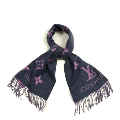 Louis Vuitton Cashmere Monogram Reykjavik Scarf Purple Pink 1 of 3