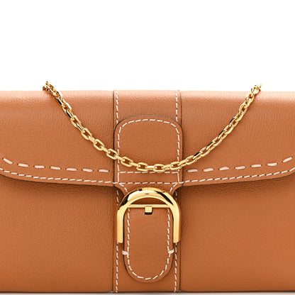Delvaux Rodeo Calfskin Surpique Brillant Wallet on Chain Vegetal 7 of 9