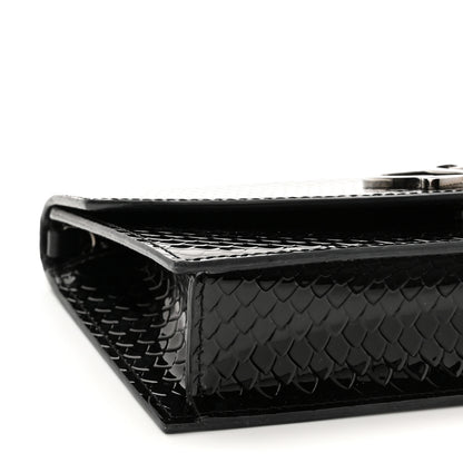 Christian Louboutin Patent Embossed Python Loubi54 Crossbody Clutch Black 8 of 13