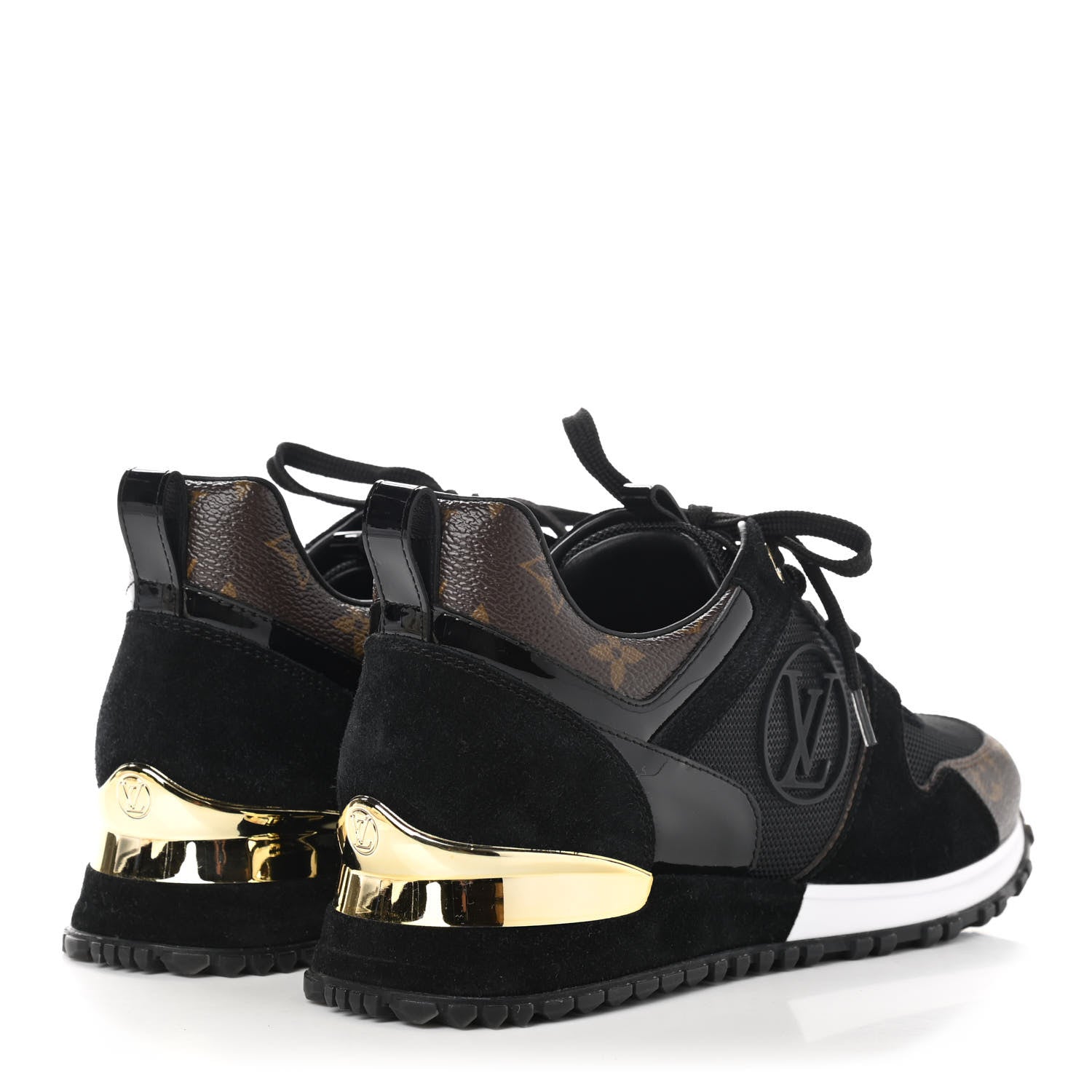 Louis Vuitton Suede Monogram Run Away Sneakers 37.5 Black 4 of 8