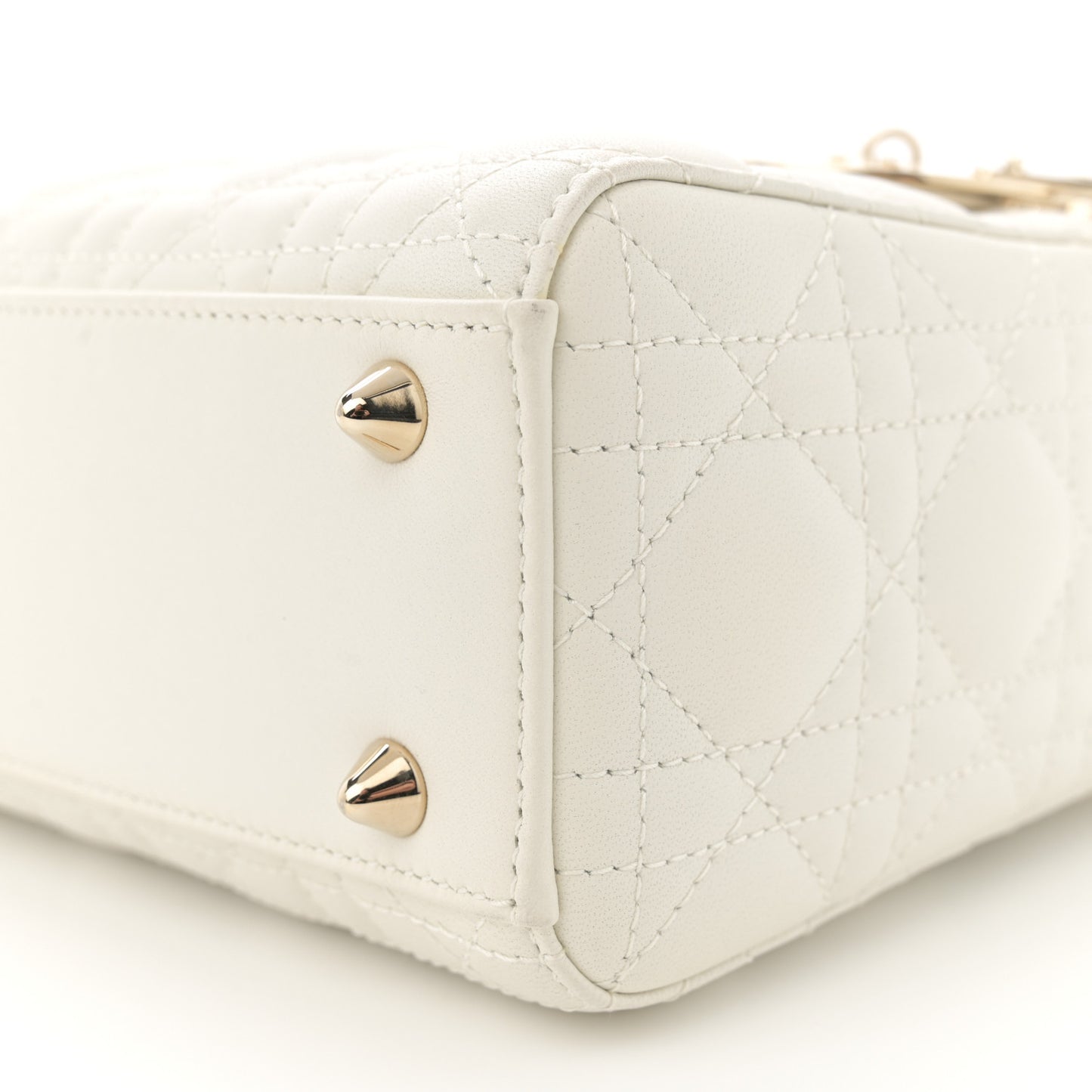 Lambskin Cannage Small My ABCDior Lady Dior White