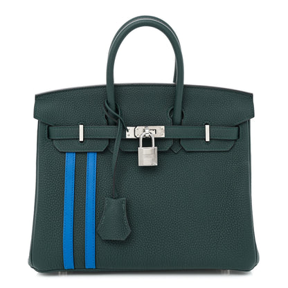 Hermes Togo Swift Officier Birkin 25 Vert Cypress Bleu Zellige 1 of 10