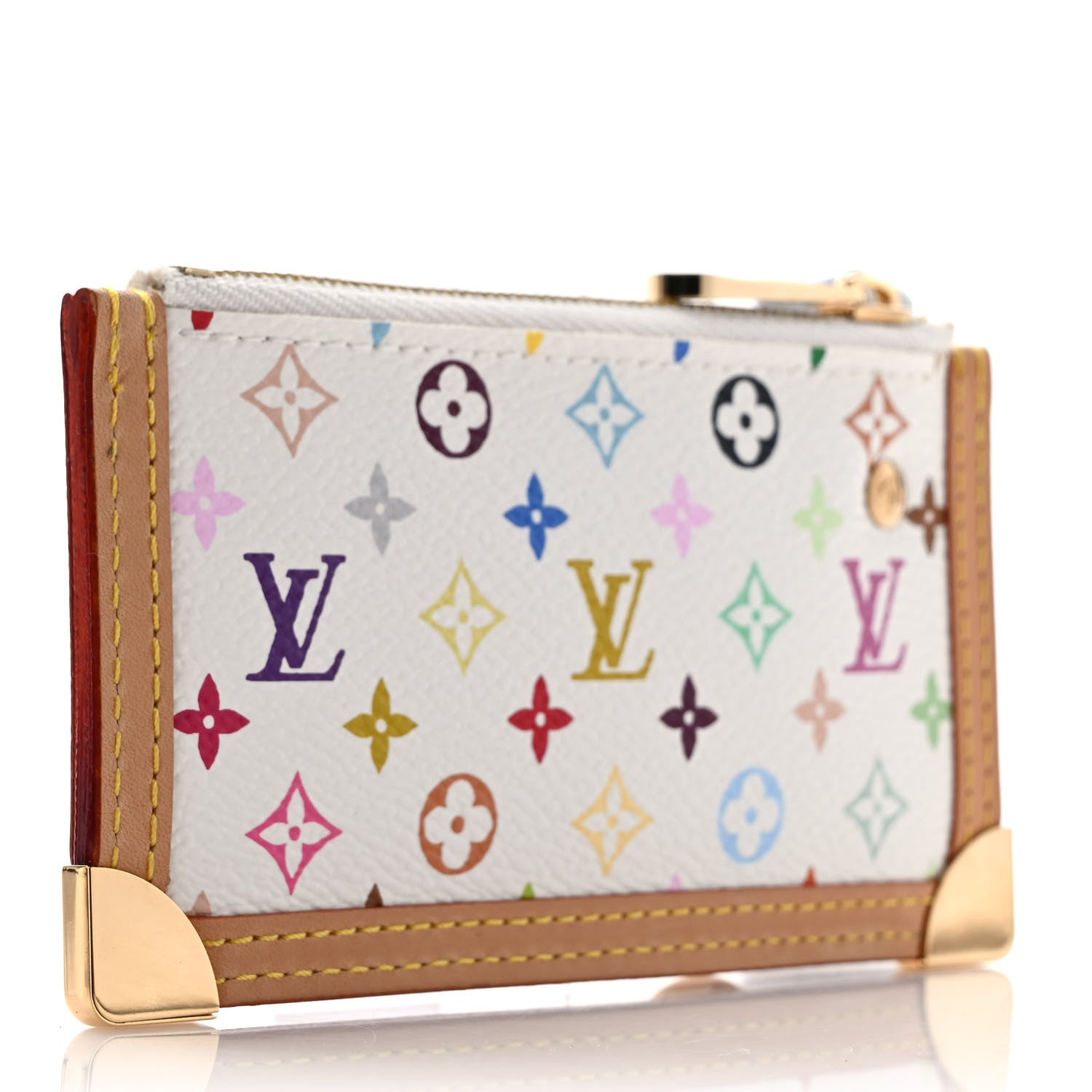 Louis Vuitton Monogram Multicolor Key Pouch White 3 of 6