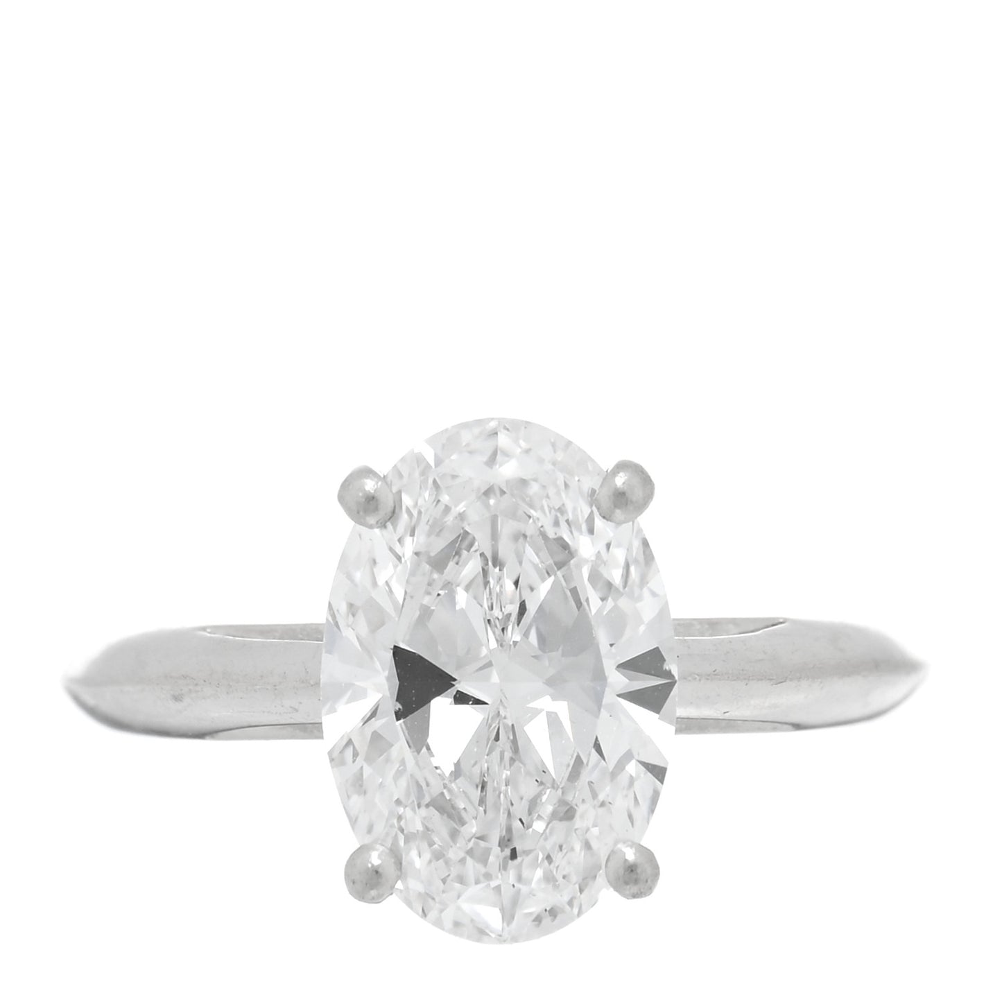 Platinum Diamond 3.01ct Oval Cut Solitaire Engagement Ring 51 5.75