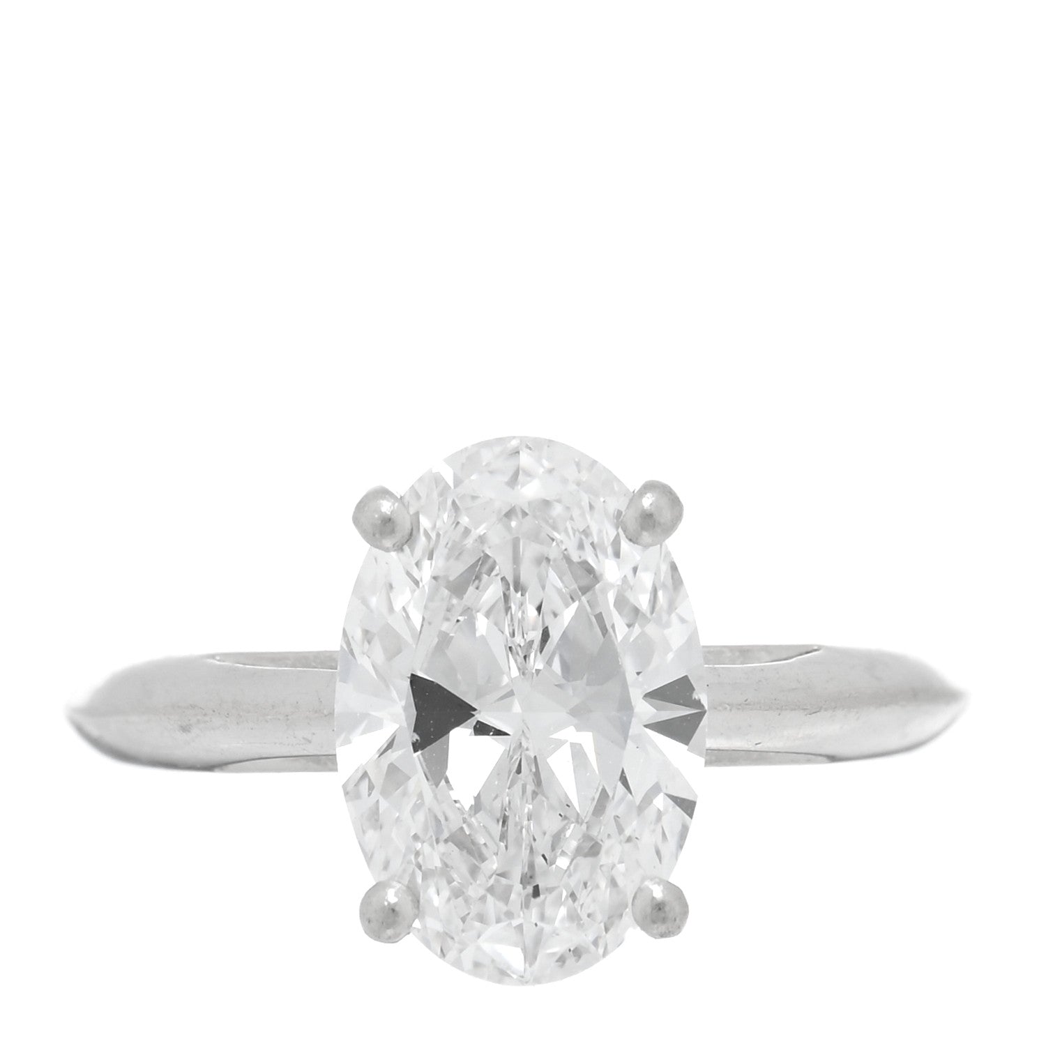 Tiffany Platinum Diamond 3.01ct Oval Cut Solitaire Engagement Ring 51 5.75 1 of 5