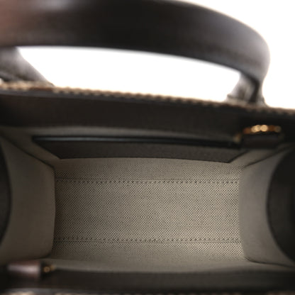 Gucci Monogram Jumbo GG Textured Dollar Calfskin Web Mini Vertical Tote Camel Ebony New Acero 5 of 10