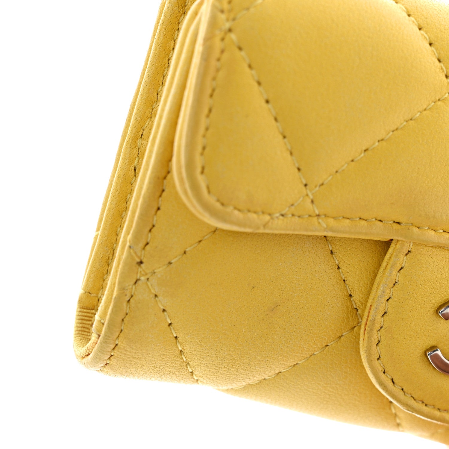 Chanel Lambskin Quilted 6 Key Holder Yellow 15 of 16
