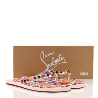 Christian Louboutin Rubber Spike Bengale Loubi Donna Flip Flop 40 White Multicolor 13 of 13