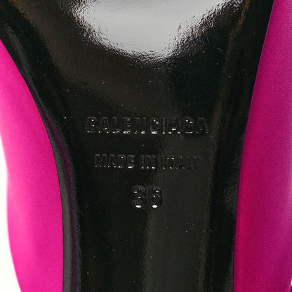 Balenciaga Satin Pointed Toe Knife Slingback 40mm Mules 36 Rose Fuchsia 8 of 8
