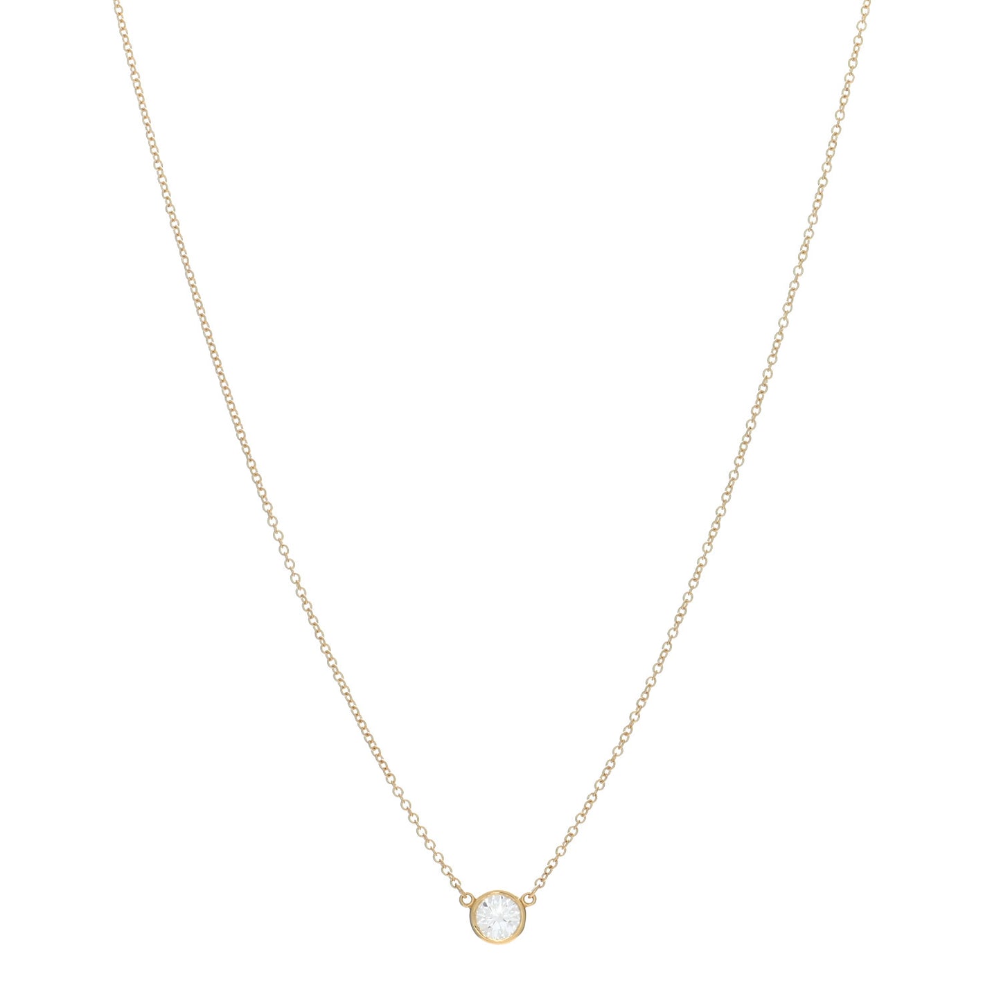 18K Yellow Gold Diamond .44ct Elsa Peretti Diamonds by the Yard Pendant Necklace