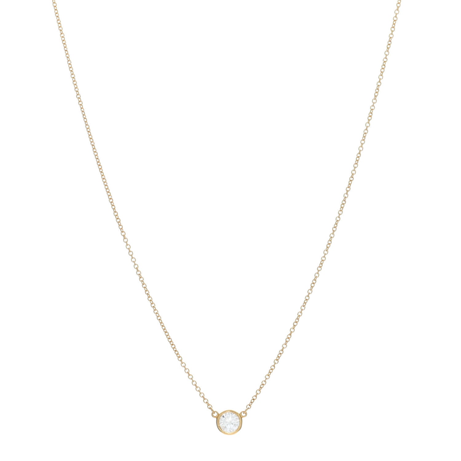Tiffany 18K Yellow Gold Diamond .44ct Elsa Peretti Diamonds by the Yard Pendant Necklace 1 of 4