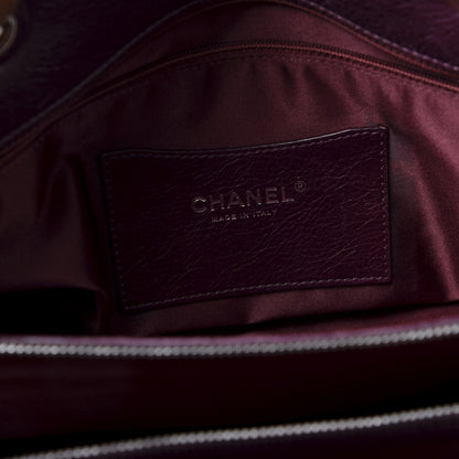 Chanel Glazed Calfskin Stitched On the Road Zip Tote Plum 7 of 9
