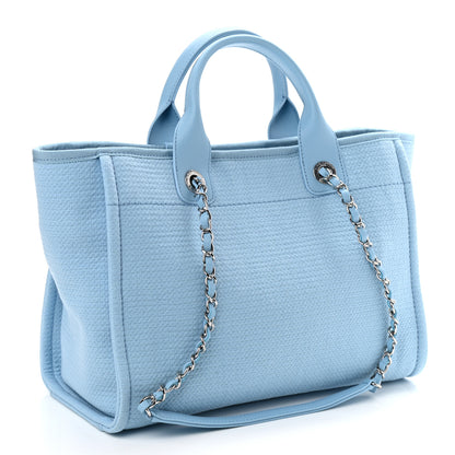 Chanel Mixed Fibers Small Deauville Tote Light Blue 3 of 10