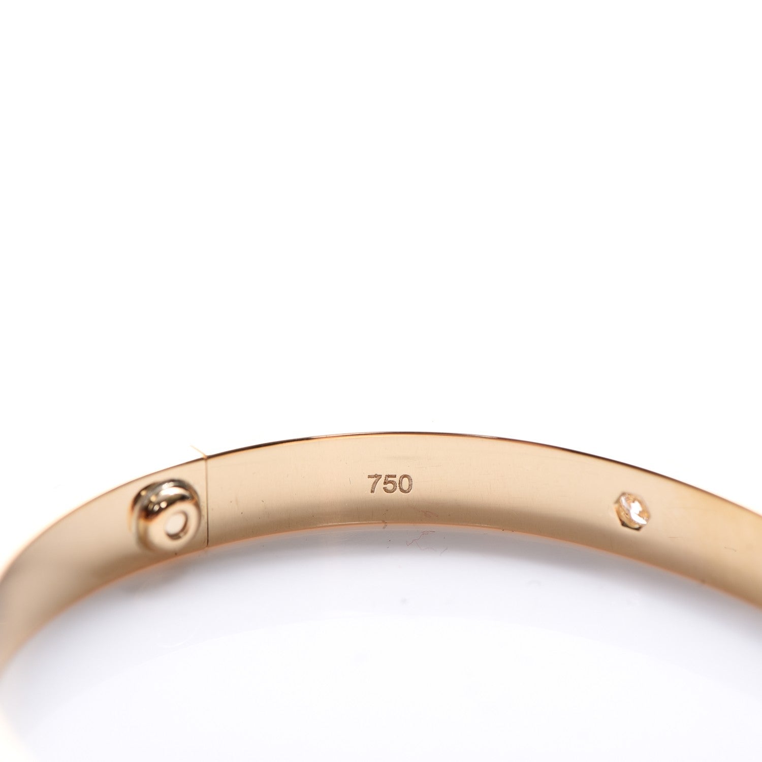 Cartier 18K Yellow Gold 4 Diamond LOVE Bracelet 17 8 of 10