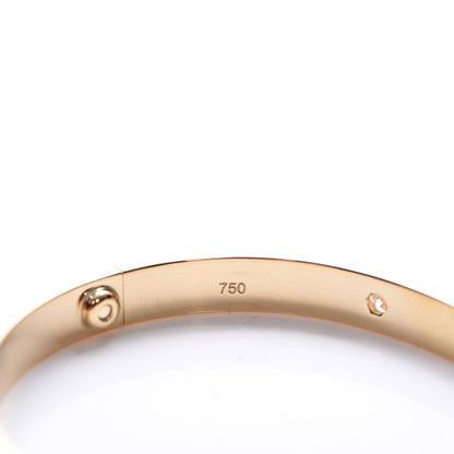 Cartier 18K Yellow Gold 4 Diamond LOVE Bracelet 17 8 of 10