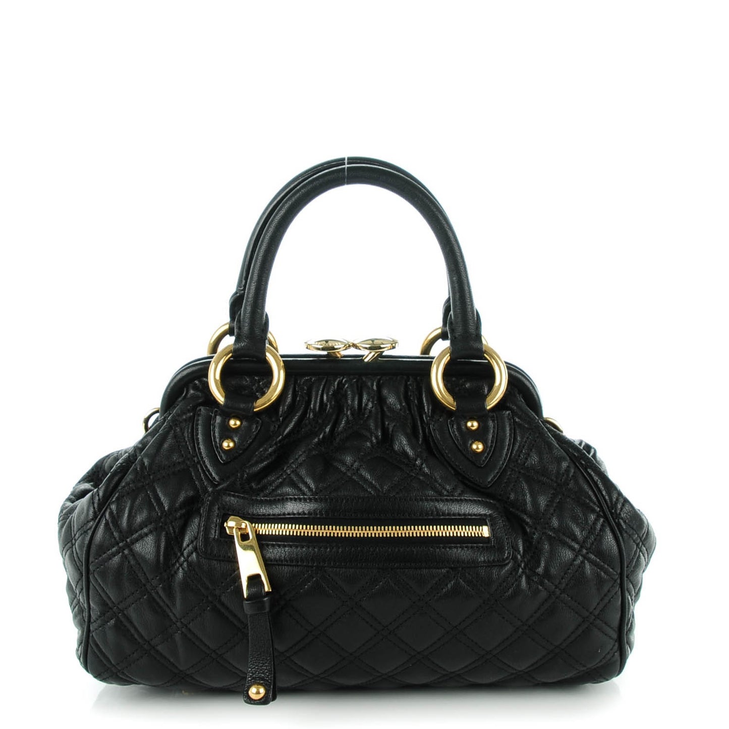 Calfskin Quilted Stam Black