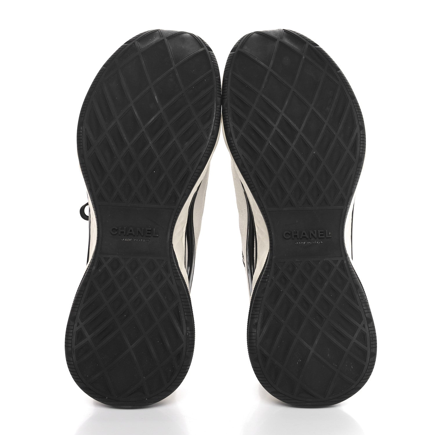Chanel Fabric Suede Calfskin Sneakers 39 White Black 5 of 8