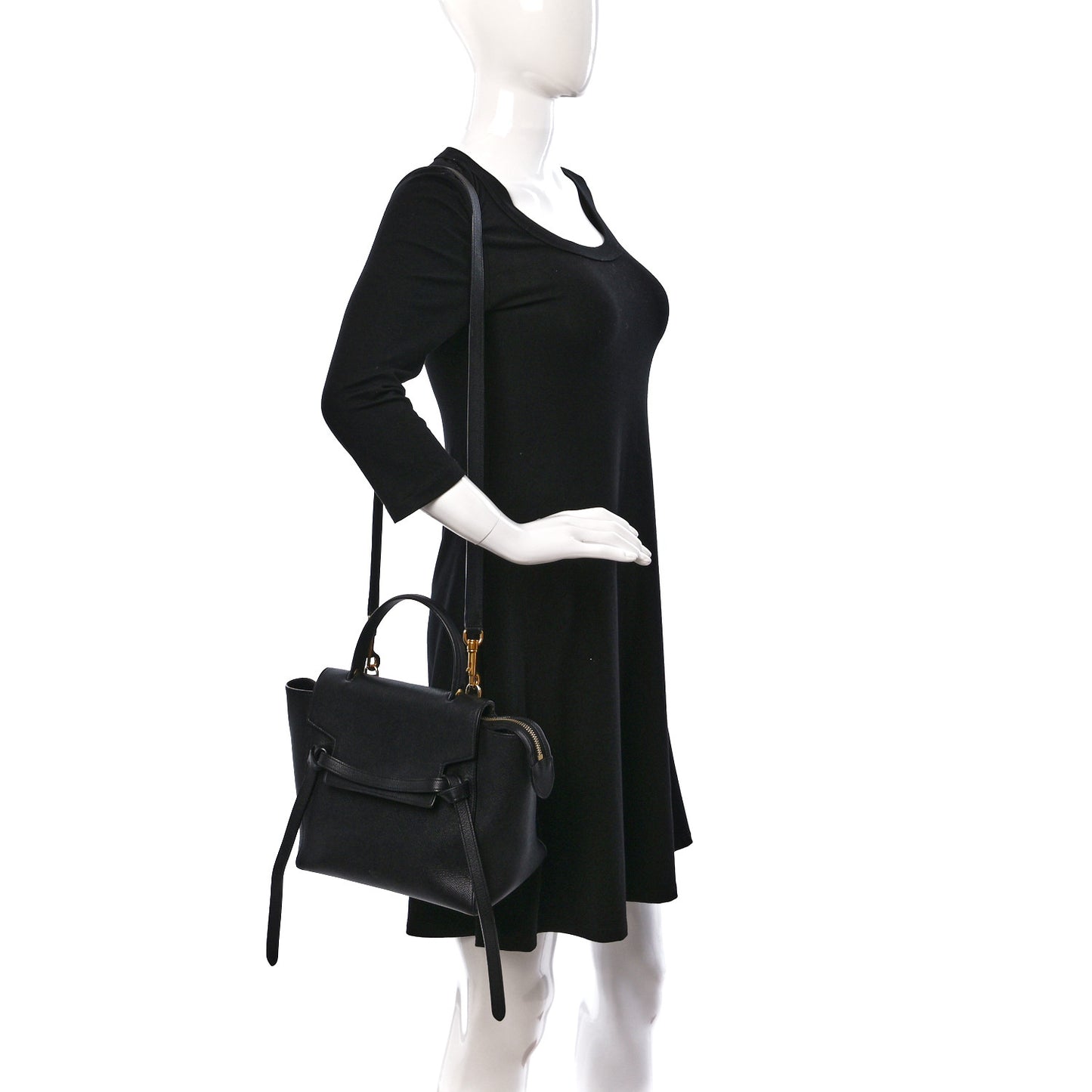 Grained Calfskin Micro Belt Bag Black