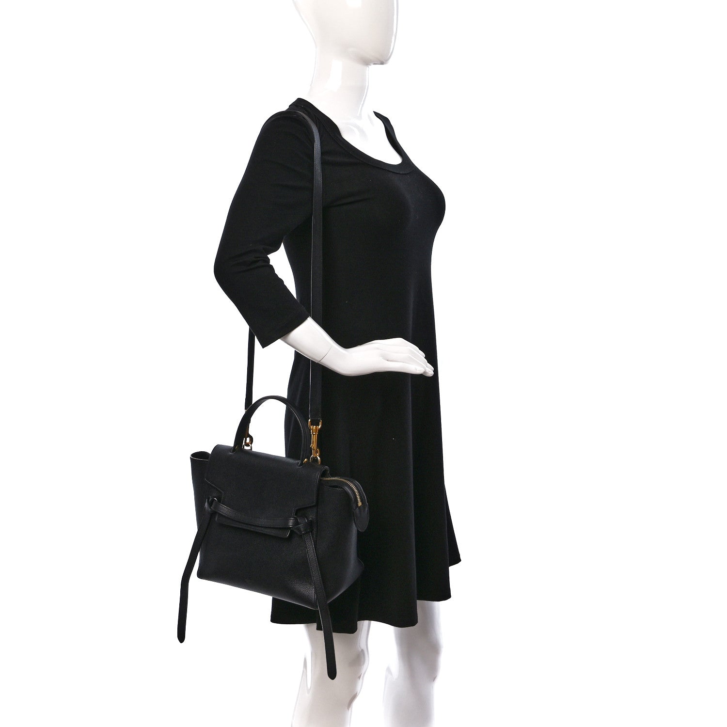 Celine Grained Calfskin Micro Belt Bag Black 2 of 11