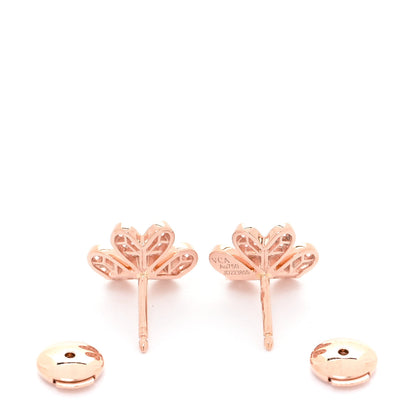 Van Cleef & Arpels 18K Rose Gold Diamond Mini Frivole Pave Earrings 4 of 6