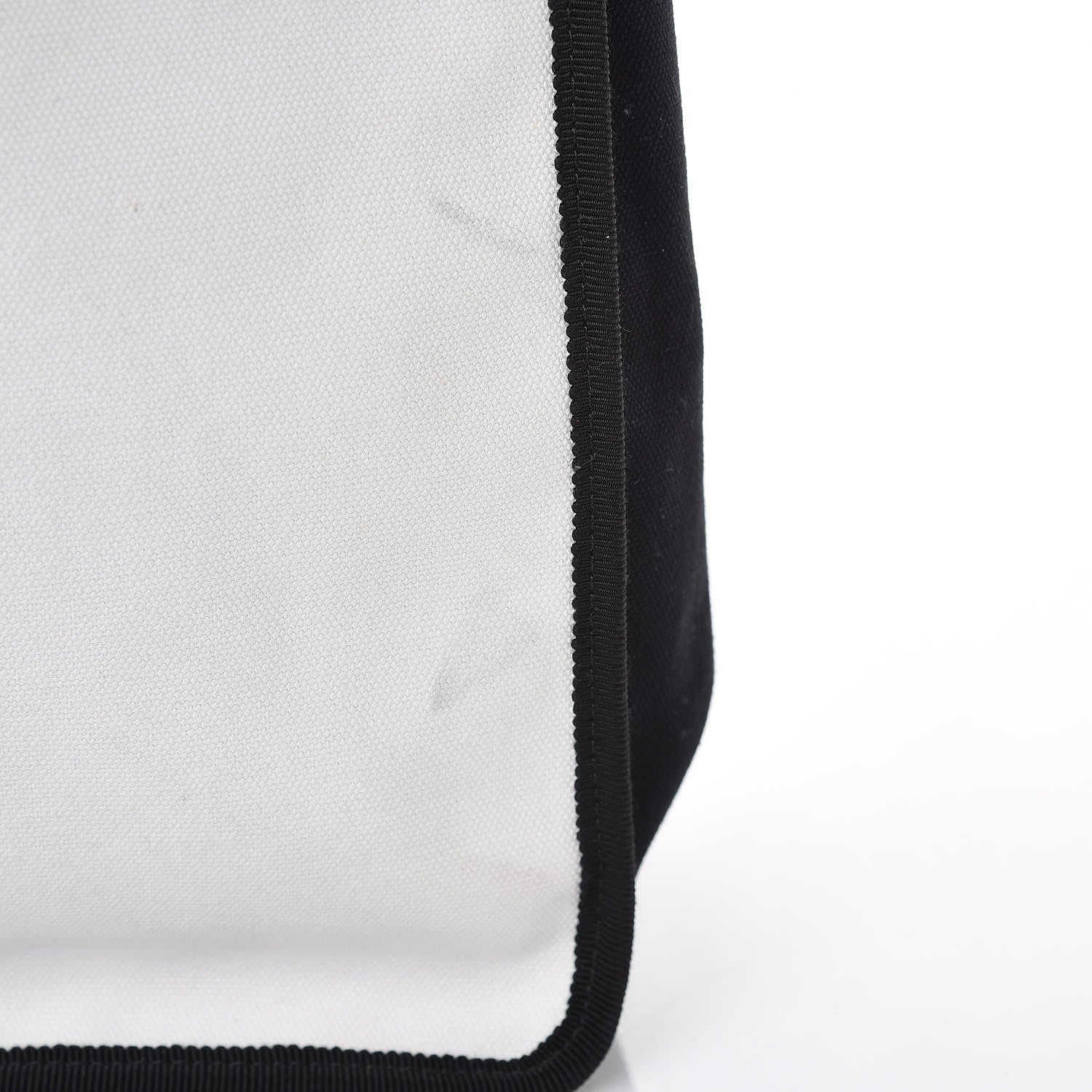 Chanel Canvas Calfskin Large Let's Demonstrate Tote White Black 9 of 9
