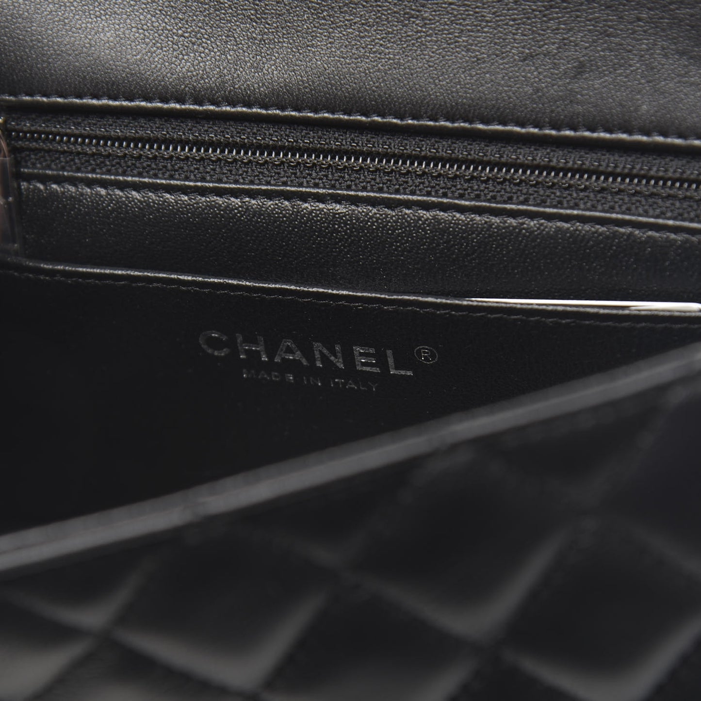 Lambskin Quilted Mini Rectangular Flap Black