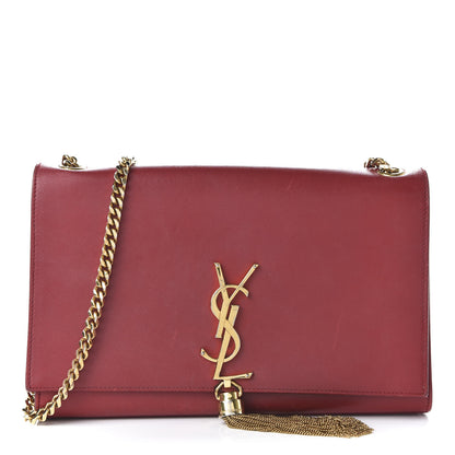 Saint Laurent Smooth Calfskin Medium Classic Monogram Kate Tassel Satchel Lipstick Red 1 of 13