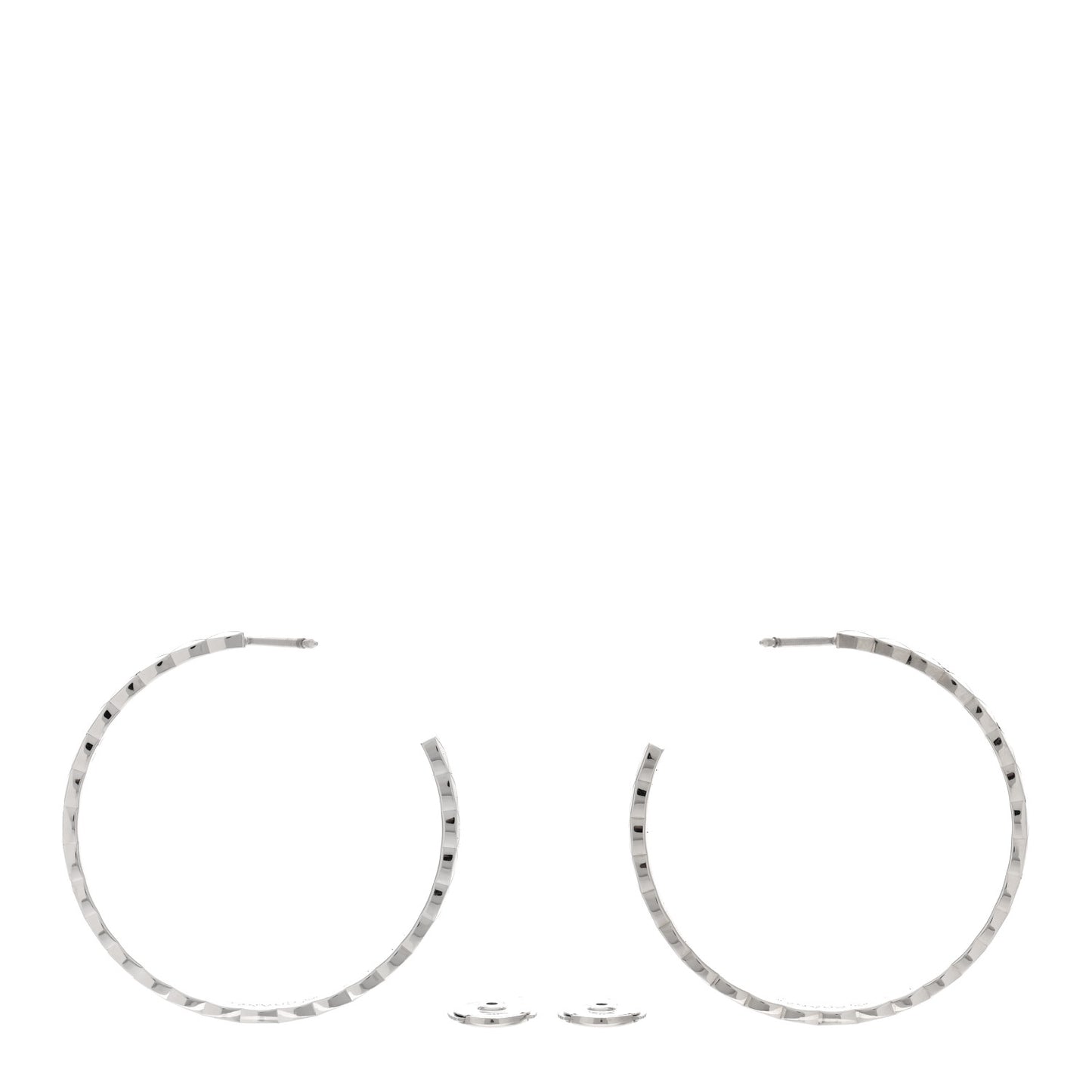 18K White Gold Diamond Coco Crush Hoop Earrings