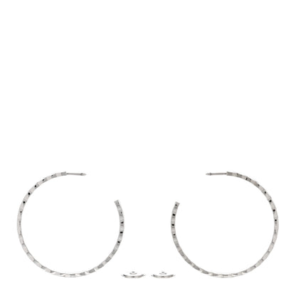 Chanel 18K White Gold Diamond Coco Crush Hoop Earrings 3 of 5