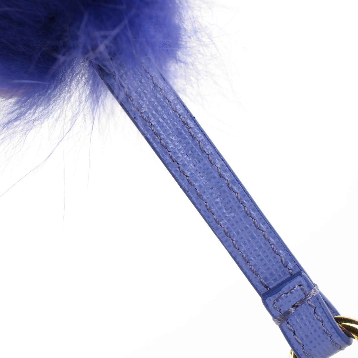 Fox Fur Vitello Elite Pom Pom Bag Charm Viola Cassis