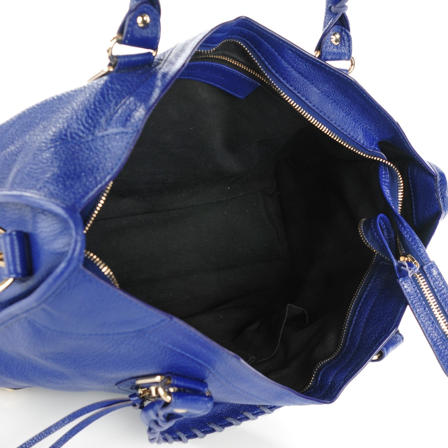 Balenciaga Chevre Gold Metallic Edge Hardware City Bleu Roi 5 of 8