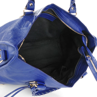 Balenciaga Chevre Gold Metallic Edge Hardware City Bleu Roi 5 of 8