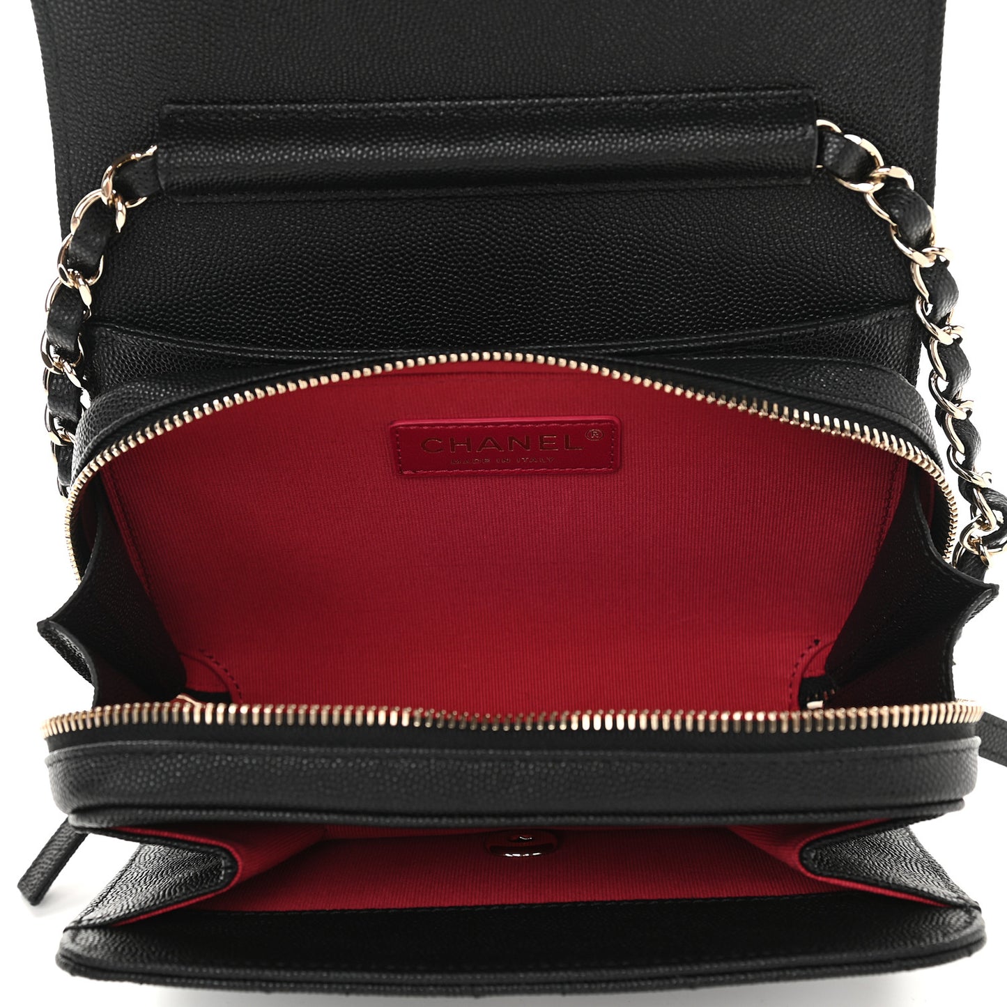 Caviar Quilted Like A Wallet Flap Black