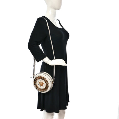 Versace Calfskin Mini La Medusa Chain Round Crossbody Bag White 2 of 8